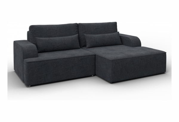 Диван угловой Лига-120 угол правый LAIM 26 темно-серый (Велюр) - главное фото