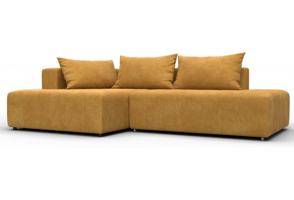 Диван угловой Лига-103 НПБ угол левый BRUT 10 желтый (Велюр) - главное фото