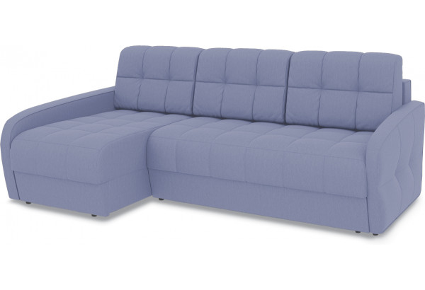 Диван угловой левый «Аспен Slim Т2» (Poseidon Blue Graphite (иск.замша) серо-фиолетовый) - главное фото