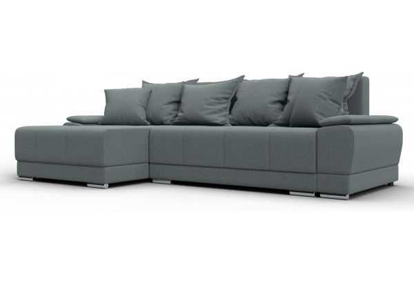 Диван угловой Лига-119 угол левый Амур 07 серый (Рогожка) - главное фото