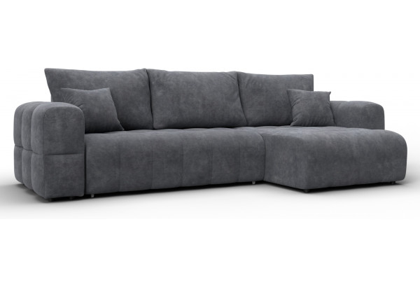 Диван угловой Лига-110 НПБ угол универсальный BRUT 16 темно-серый (Велюр) - главное фото