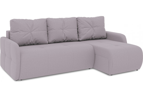 Диван угловой правый «Томас Slim Т1» (Poseidon Pale Lavender (иск.замша) бледно-лавандовый) - главное фото