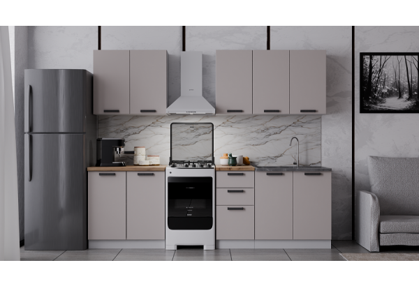 Модульная кухня "Фортуна" Бежевый МДФ 2 м - главное фото