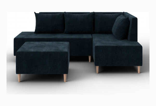 Диван угловой модульный с пуфом Лига-126 угол правый LAIM 21 графит (Велюр) - главное фото