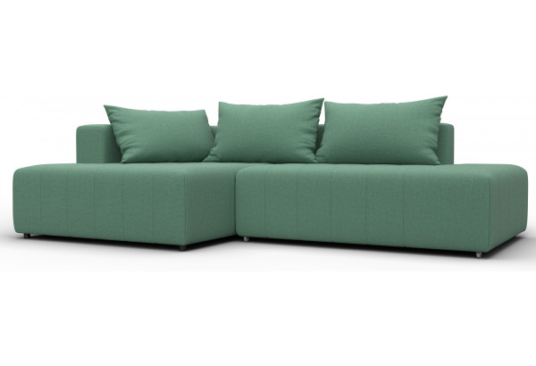 Диван угловой Лига-103 НПБ угол левый Амур 11 зеленый (Рогожка) - главное фото