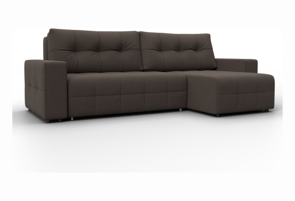 Диван угловой Лига-122 угол универсальный Амур 05 коричневый (Рогожка) - главное фото
