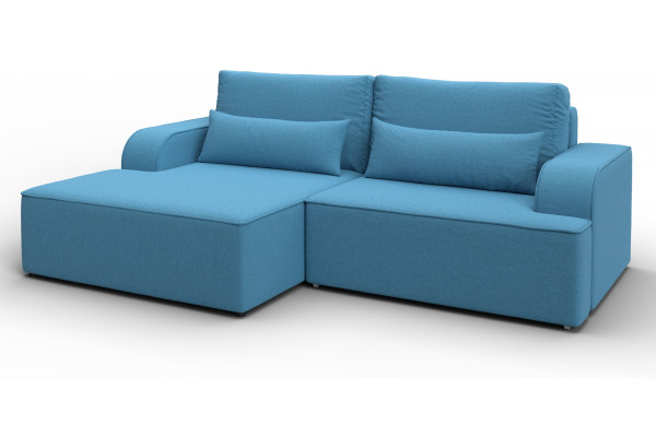 Диван угловой Лига-120 угол левый Амур 10 голубой (Рогожка) - главное фото