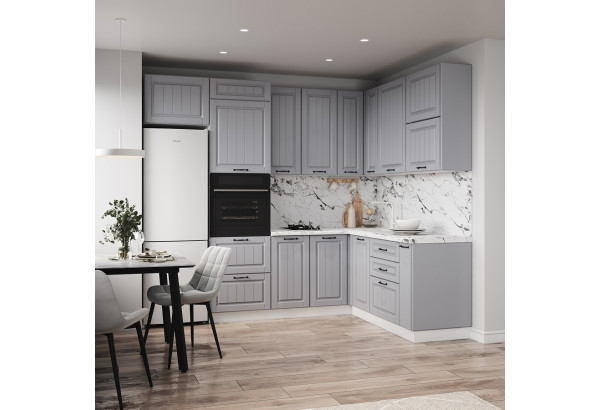 Модульная кухня "Империя" Серый эмалит МДФ Композиция № 1 - главное фото