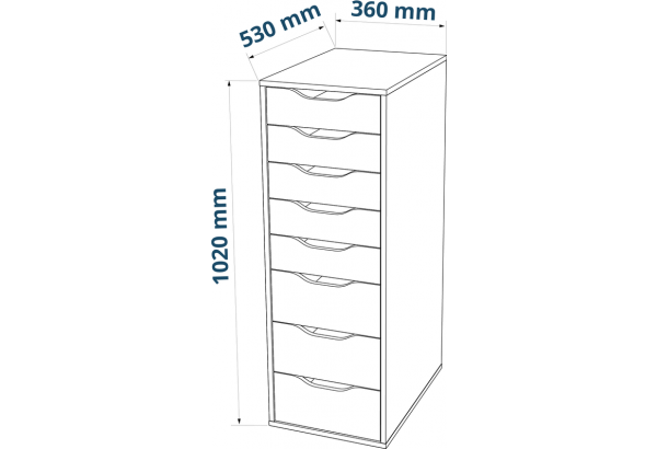 S01415 Ингар 8 комод 36x102x53, серо-бирюзовый - главное фото