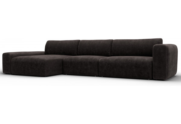 Диван угловой Лига-066 НПБ Лонг угол левый BRUT 17 коричневый (Велюр) - главное фото