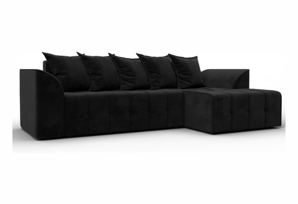 Диван угловой Лига-113 угол правый SEVEN 35 черный (Велюр) - главное фото