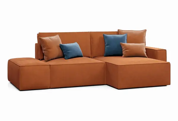 КОРСО Диван угловой с банкеткой, терракотовый - главное фото