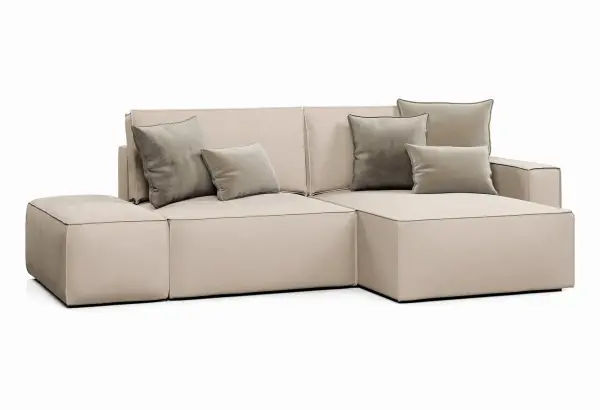 КОРСО Диван угловой с банкеткой, бежевый - главное фото