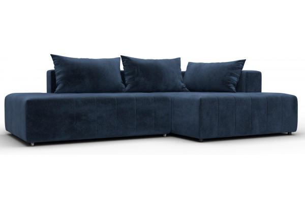 Диван угловой Лига-103 НПБ угол правый TOWER 13 синий (Велюр) - главное фото