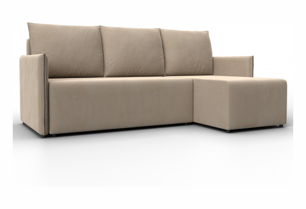 Диван угловой Лига-124 угол универсальный SEVEN 729 бежевый (Велюр) - главное фото