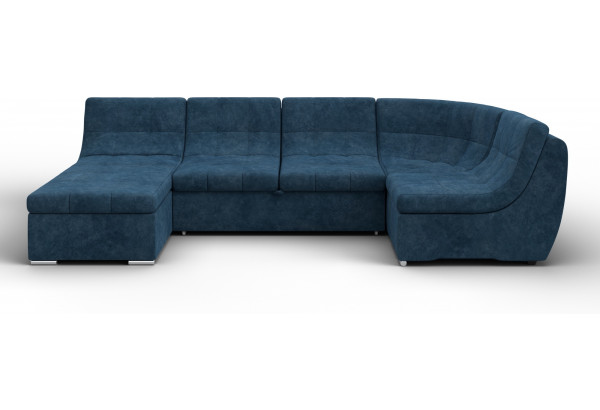 Диван П-образный модульный Холидей BRUT 11 синий (Велюр) - главное фото