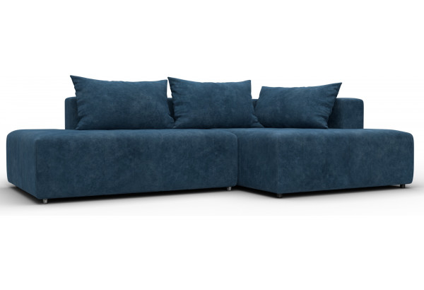 Диван угловой Лига-103 НПБ угол правый BRUT 11 синий (Велюр) - главное фото