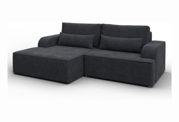 Диван угловой Лига-120 угол левый LAIM 26 темно-серый (Велюр) - главное фото