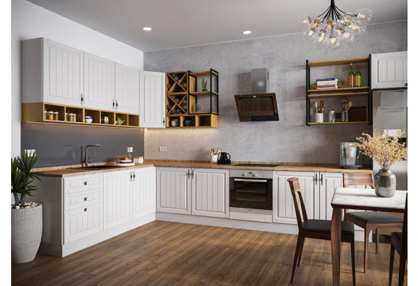 Модульная кухня "Империя" Сандал МДФ Композиция № 1 - главное фото