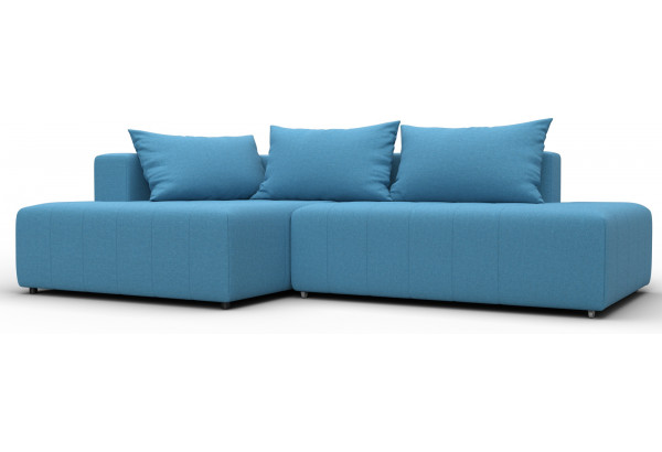 Диван угловой Лига-103 НПБ угол левый Амур 10 голубой (Рогожка) - главное фото