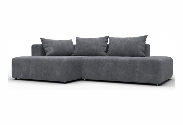 Диван угловой Лига-103 НПБ угол левый BRUT 16 темно-серый (Велюр) - главное фото