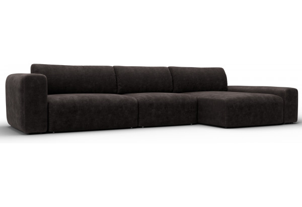 Диван угловой Лига-066 НПБ Лонг угол правый BRUT 17 коричневый (Велюр) - главное фото