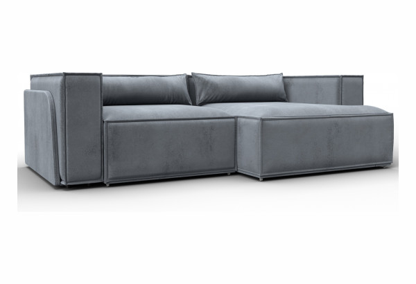 Диван угловой Лига-061 угол правый TOWER 10 серый (Велюр) - главное фото