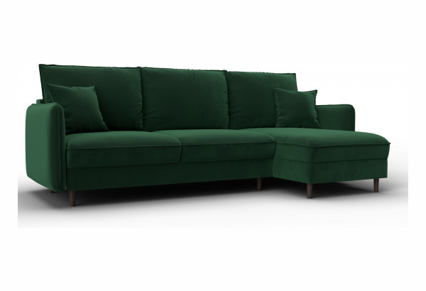 Диван угловой Лига-064 НПБ угол универсальный SEVEN 626 зеленый (Велюр) - главное фото