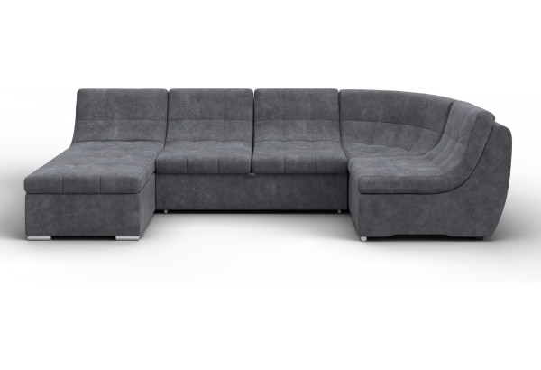 Диван П-образный модульный Холидей BRUT 16 темно-серый (Велюр) - главное фото