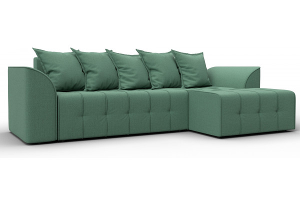 Диван угловой Лига-113 угол правый Амур 11 зеленый (Рогожка) - главное фото