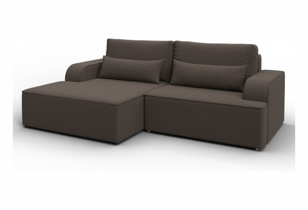 Диван угловой Лига-120 угол левый Амур 05 коричневый (Рогожка) - главное фото