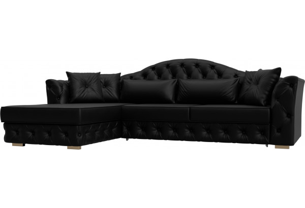 Диван угловой Артис левый угол GRIFON 18 черный (Экокожа) - главное фото