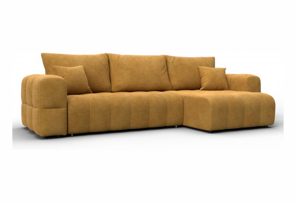 Диван угловой Лига-110 НПБ угол универсальный BRUT 10 желтый (Велюр) - главное фото