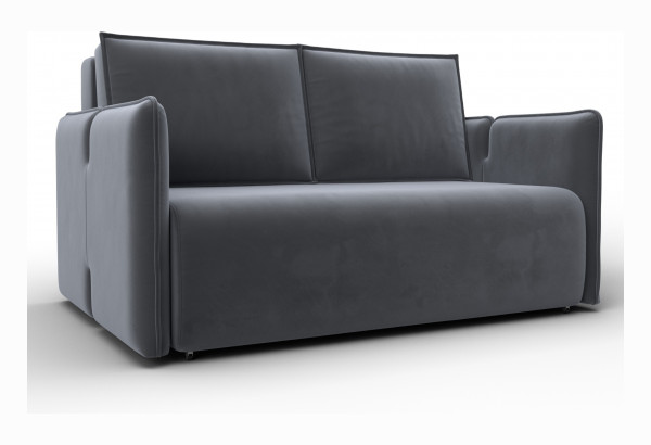 Диван прямой Лига-117 SEVEN 17 серый (Велюр) - главное фото